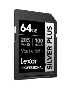 Lexar SD Silver Plus UHS-1 64GB V30 R205/W150MB/s