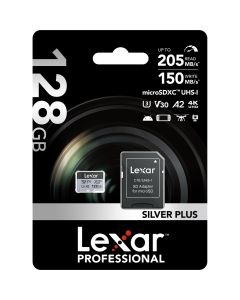 Lexar MicroSDXC Silver Plus UHS-1 128GB V30 R205/W100MB/s